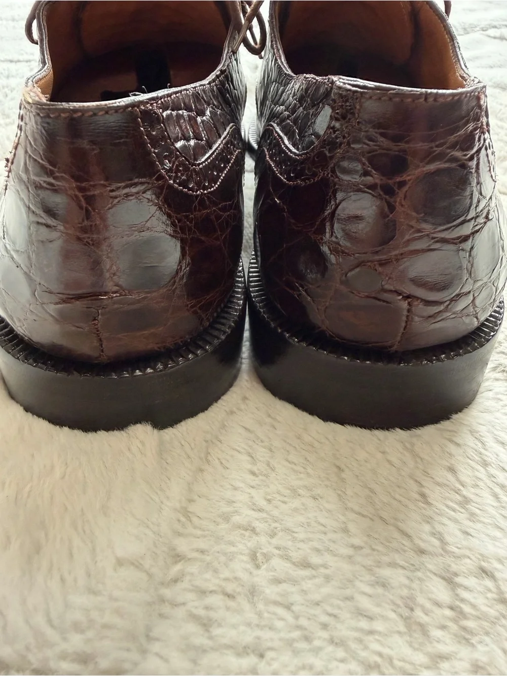 $2,300 Salvatore Ferragamo Brown Genuine Crocodile Exotic Skin Oxford Shoes 12 D